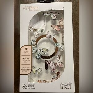 Ⓜ️iPhone 15 Plus Karma by Body Glove Butterfly Case MagSafe Clear Floral NIB